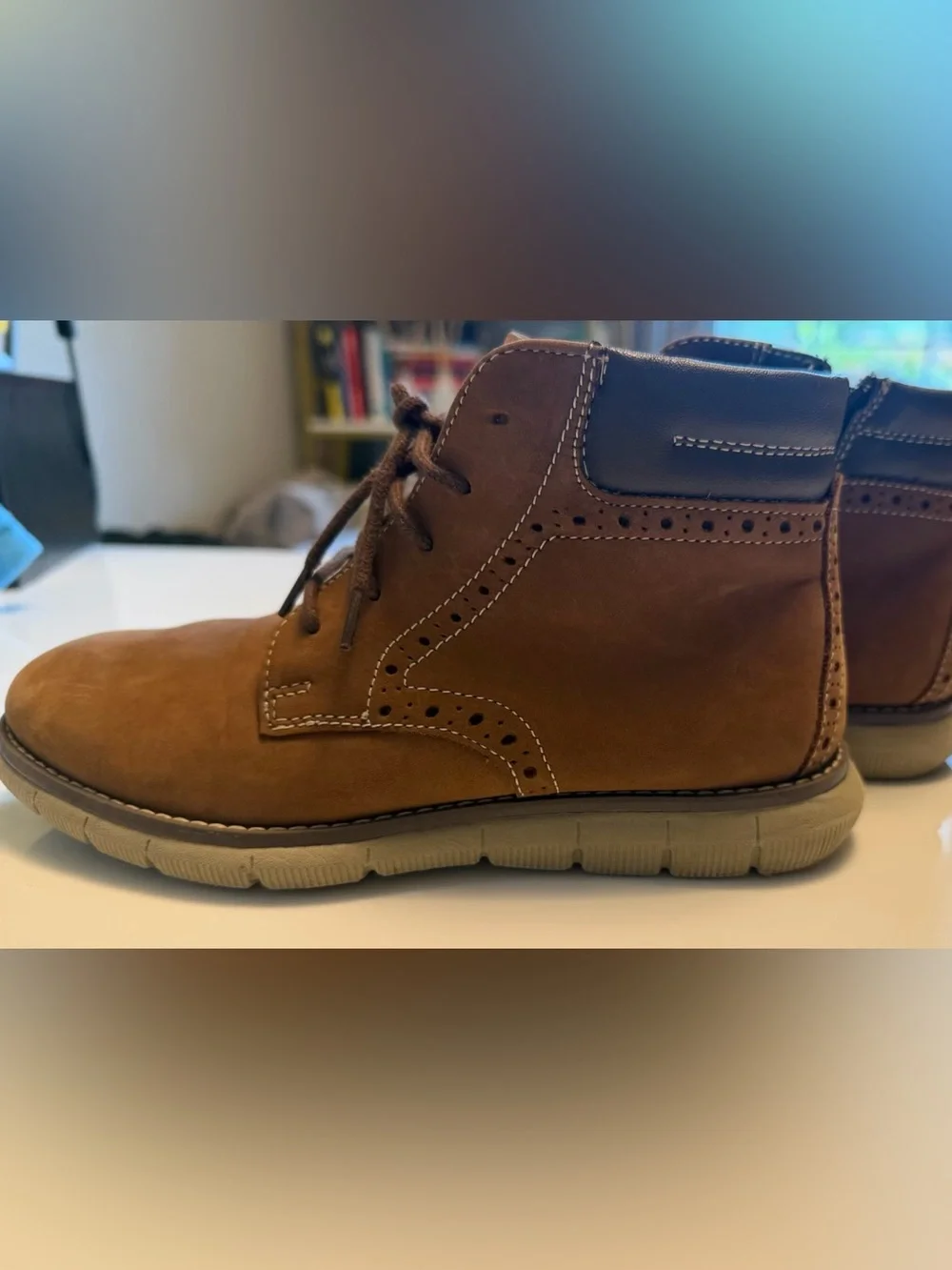 Johnston & Murphy Kids Tan Brown Leather Zip up Boot